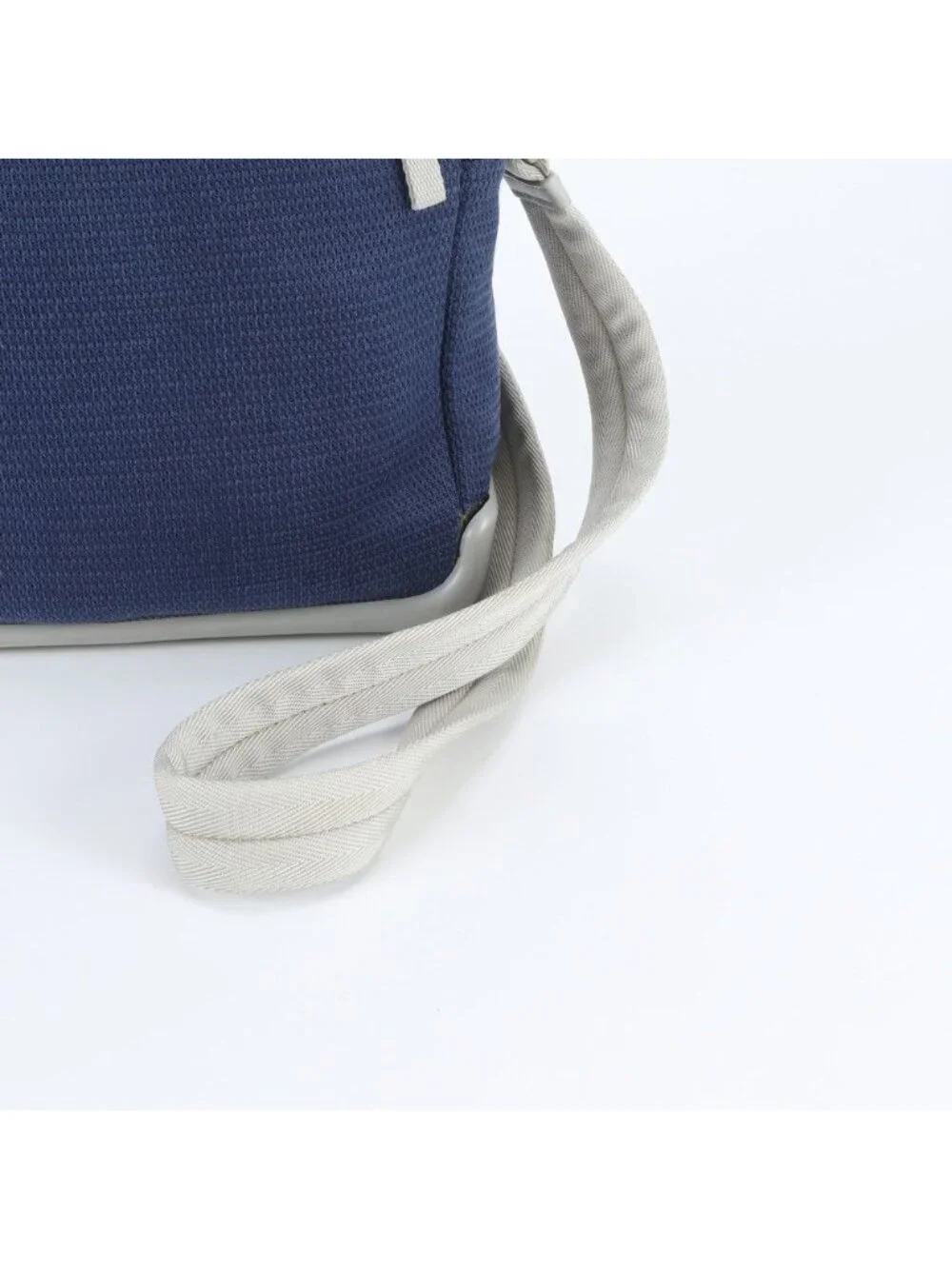 Prada Sports Mesh Leather Nylon Shoulder Bag Crossbody Messenger Navy